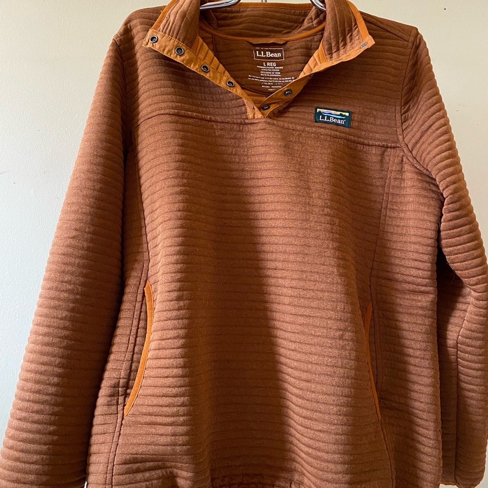 L.L. Bean Woman’s Orange Airlight Knit Pullover
